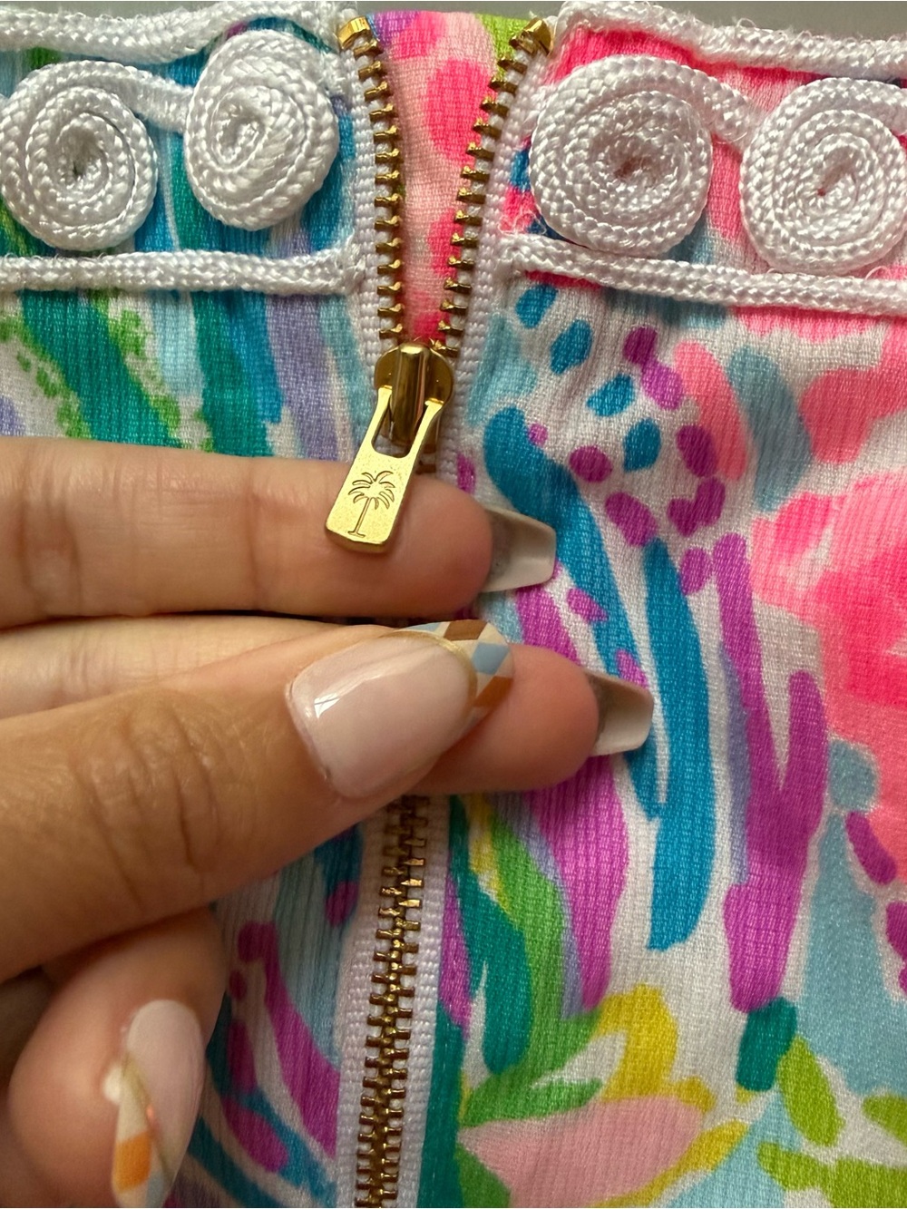 Lilly Pulitzer Gabby Mini Shift Dress Pink Tropical Embroidered Size 0 - Picture 6 of 9